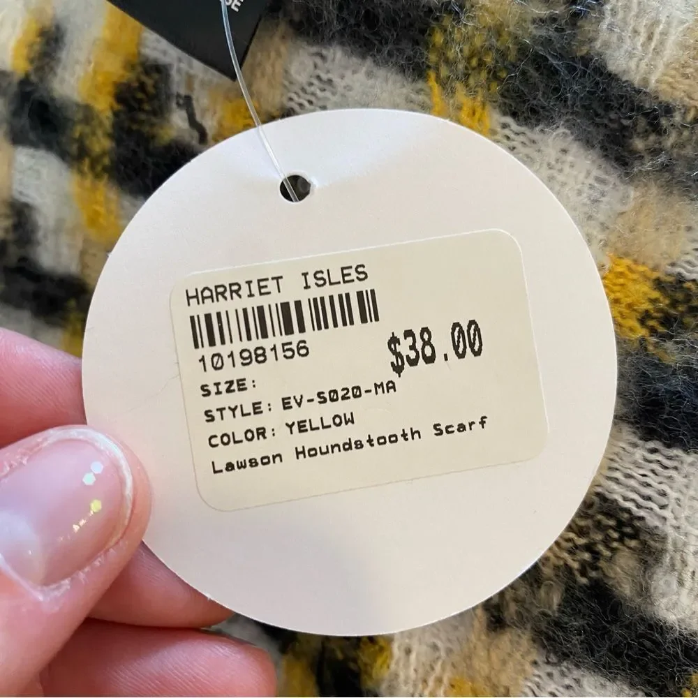 Evereve Harriette isles Lawson houndstooth scarf new with tag plaid